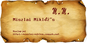 Miszlai Miklós névjegykártya