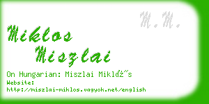 miklos miszlai business card